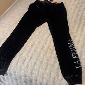 Philipp Plein Black Velour Leggings with Silver Logo